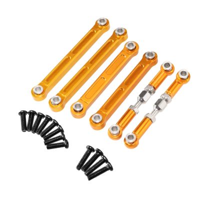 Compatible with 144001 144010 124016 124018 124007 124017 124019 124008 124007 124010 RC car Metal Upgrade Rod Parts(Gold)