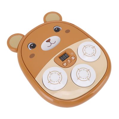 Alomejor Music Boxing Machine for Kids, Cartoon Bear Punching Trainer with Sound Effects and Music, Motor Skills Activity Toy for Home Playroom (Brown)