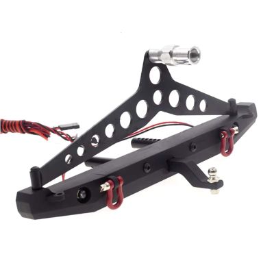 BOQEXSS for Traxxas for TRX-4 for Defender for TRX4 Y09 LMX Set 1/10 RC Crawler Car 1 PCS Metal Front Rear for Camel Trophy Bumper with Light Rc Bumpers(Front)