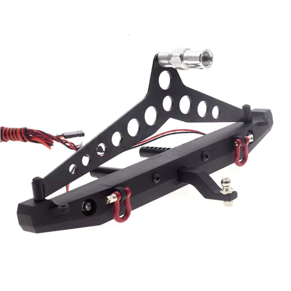 BOQEXSS for Traxxas for TRX-4 for Defender for TRX4 Y09 LMX Set 1/10 RC Crawler Car 1 PCS Metal Front Rear for Camel Trophy Bumper with Light Rc Bumpers(Front)
