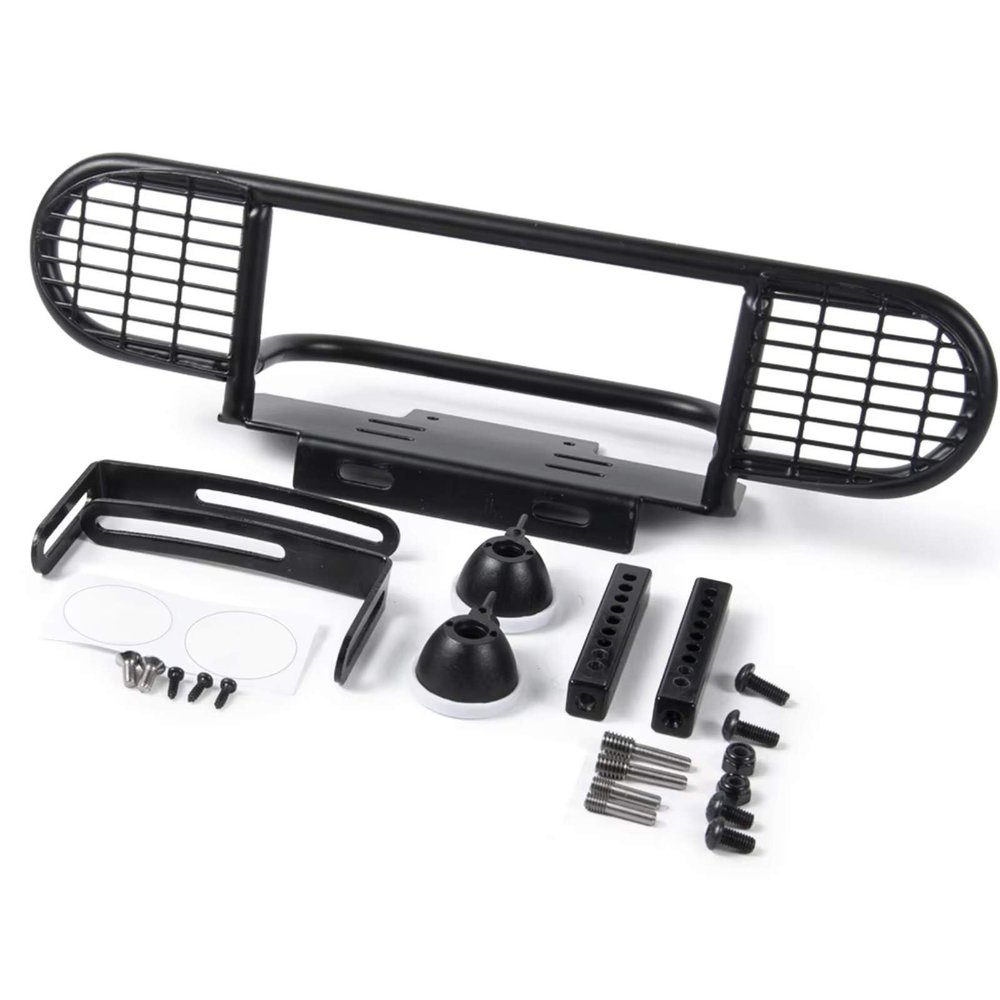 BOQEXSS for Defender for TRX4 4WD D90 D110 1/10 RC Crawler Car Metal for Camel Trophy Front Bumper with Light Upgrade Parts Rc Bumpers