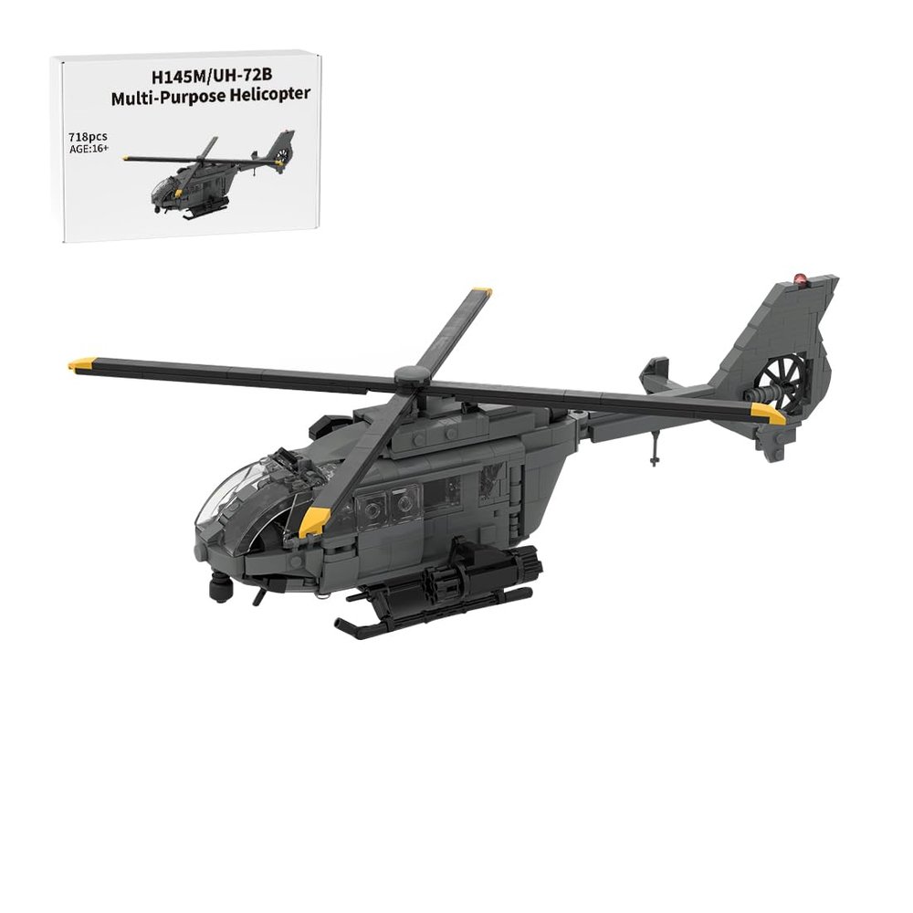 Aetheria H145M/UH-72B Helicopter Bricks Set Multi-Function Aircraft, Military Army Airplane Building Designed by DarthDesigner, Collectors & Enthusiasts Gift for Adult - 781 Pieces