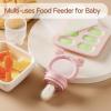2 Pack Silicone Baby Fruit Feeder with Mini Freezer Tray, Breastmilk Popsicle Molds for Infant Teething Relief, Baby Teethers, Fresh Food Feeder for Safe Infant Self Feeding - Purple view 4