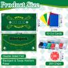 Entertainment Casino Game Set,Blackjack,Texas Hold'em,Poker Card Kit with Card Dealing Shoe,Discard Tray,200 Chips,6 Deck Card,Double-sided feltGreen,10 Cut Cards,Poker Set,Blackjack Table Set view 3