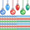 Sasylvia 100 Pcs Light up Christmas Bulb Necklace on Mardi Gras Beads, LED Light Bulbs Necklaces Flashing Glow in the Dark Necklaces Holiday Necklace for Christmas Party Accessory Stocking Stuffers view 1