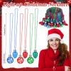 Sasylvia 100 Pcs Light up Christmas Bulb Necklace on Mardi Gras Beads, LED Light Bulbs Necklaces Flashing Glow in the Dark Necklaces Holiday Necklace for Christmas Party Accessory Stocking Stuffers view 3