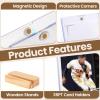 2 Pack Magnetic Card Holders for Trading Cards - 35pt Hard Plastic Card Protectors with 2 Wooden Stands, Baseball Trading Card Stands for Storage and Display, Card Case for MTG, Sports and Game Cards view 3