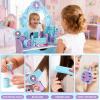 Toyssa Wooden Kids Vanity Set for Girls, Pretend Makeup Play Vanity for Toddlers 3-5, Beauty Salon Play Set Toys with Big Mirror, Princess Birthday for Girls Ages 3 4 5 6 Years Old view 4
