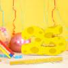 Arrowbash Yellow Sponge Number 25 Piata for Birthday Party Decorations Anniversary Celebrations with Stick Blindfold Confetti for Birthday Party Supplies view 2