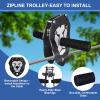 160FT Zip Line Kit for Kids & Adults, Up to 360 lbs - Updated Removable Trolley, Thickened Seat, Safety Harness, Quick Tighten - Backyard Outdoor Zipline with Tree Climbers, Christmas Birthday Gift view 2
