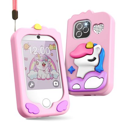 Usteetic Kids Smart Phone, Phone for Kids Ages 3-12 | 2.8" Touchscreen, Dual Camera & Video Recording | Educational Learning Toy with Games & Music | Christmas Birthday Gift for Boys and Girls(Pink)