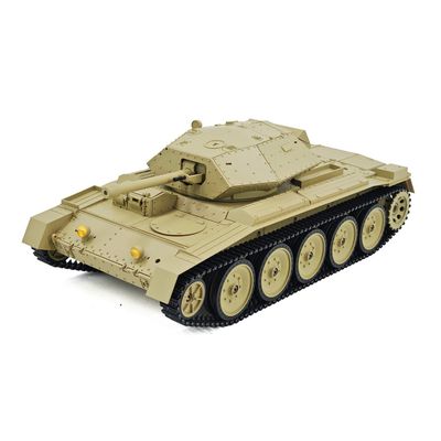 XeleMush 1/16 British RC Tank for Adult, 2.4G Crusader RC Tank Model with Sound and Lights, Recoil Simulation, and Infrared Battle, Adjustable Tracks, Dual-Speed