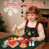 Christmas Advent Calendar Gifts for Kids, Commodum Kids Wooden Play Cooking Set, Pretend Play Kitchen Accessories Toys, 24 Days Countdown Xmas Surprise Holiday Toddlers Girls Gifts Ages 3+ view 3