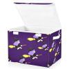 Kigai Halloween Witch Storage Boxes with Lid & Handles Collapsible Stackable Storage Bins Decorative Fabric Closet Organizer Baby Basket for Bedroom Nursery Living Room Office view 1