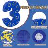 16 Inch Number 3 Double Sided Printing Blue Gold Ring Pinata with 16 Inch Piata Stick Blindfold Confetti for Boy Girl Kids 3rd Birthday Party Decorations (3rd) view 3