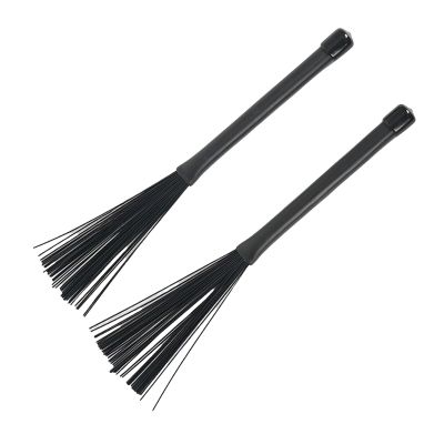 1Pair Rods Drum Brushes With Comfortable Handle Percussion Drum Brushes Dowels Nylon Sticks Brush Smooth Grip Nylon Dowels Percussion Instrument Accessories