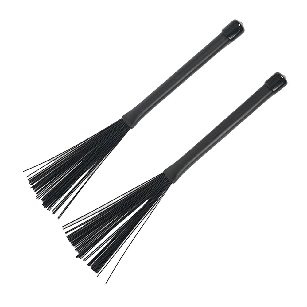 1Pair Rods Drum Brushes With Comfortable Handle Percussion Drum Brushes Dowels Nylon Sticks Brush Smooth Grip Nylon Dowels Percussion Instrument Accessories