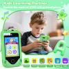 Jusvenmt Kids Smart Phone for Boys, Dinosaur 2.8 Touchscreen Toy Phones Christmas Birthday Gift for Boy Ages 3-9, Toddler Play Learning Cell Phone with Dual Camera, Game, MP3 Player, 32GB Card, Green view 3