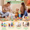FlufiFiea 6 in 1 Montessori Baby Toys 6-12-18 Months Infant Teething Toys Stacking Blocks Rings Sensory Bin Sorting Sensory Educational Learning Toys for Toddlers 1-3 Years Old Perfect Toddler Gift view 3