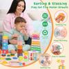 FlufiFiea 6 in 1 Montessori Baby Toys 6-12-18 Months Infant Teething Toys Stacking Blocks Rings Sensory Bin Sorting Sensory Educational Learning Toys for Toddlers 1-3 Years Old Perfect Toddler Gift view 4
