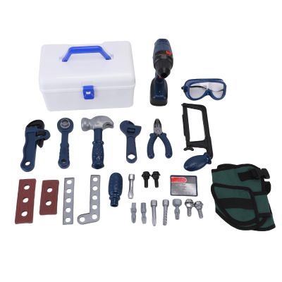 Alomejor Boys Tool Set with Drill Construction Kit with Safe Electric Tools, Enhance Skills Ideal for Role Playing