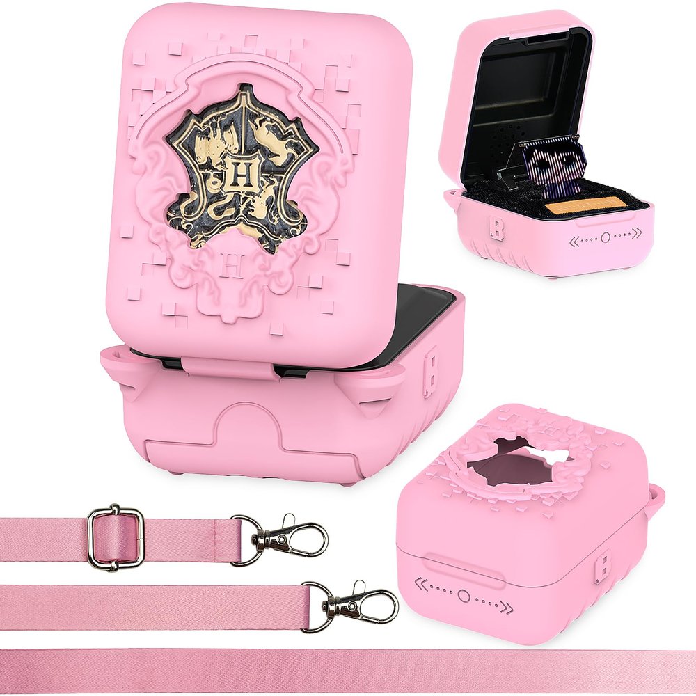 XEGIMOR Silicone Case for Bitzee Harry Potter Interactive Digital Pet, Protective Cover for Harry Potter Bitzee Virtual Electronic Pets Accessories (Pink Case)