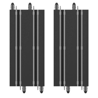 GWOUD Slot Car Track Extension Pack 2 Straight Tracks Compatible with 1:64 HO Scale Electric Racing Sets, Add-on for Mappable Layout Expansion