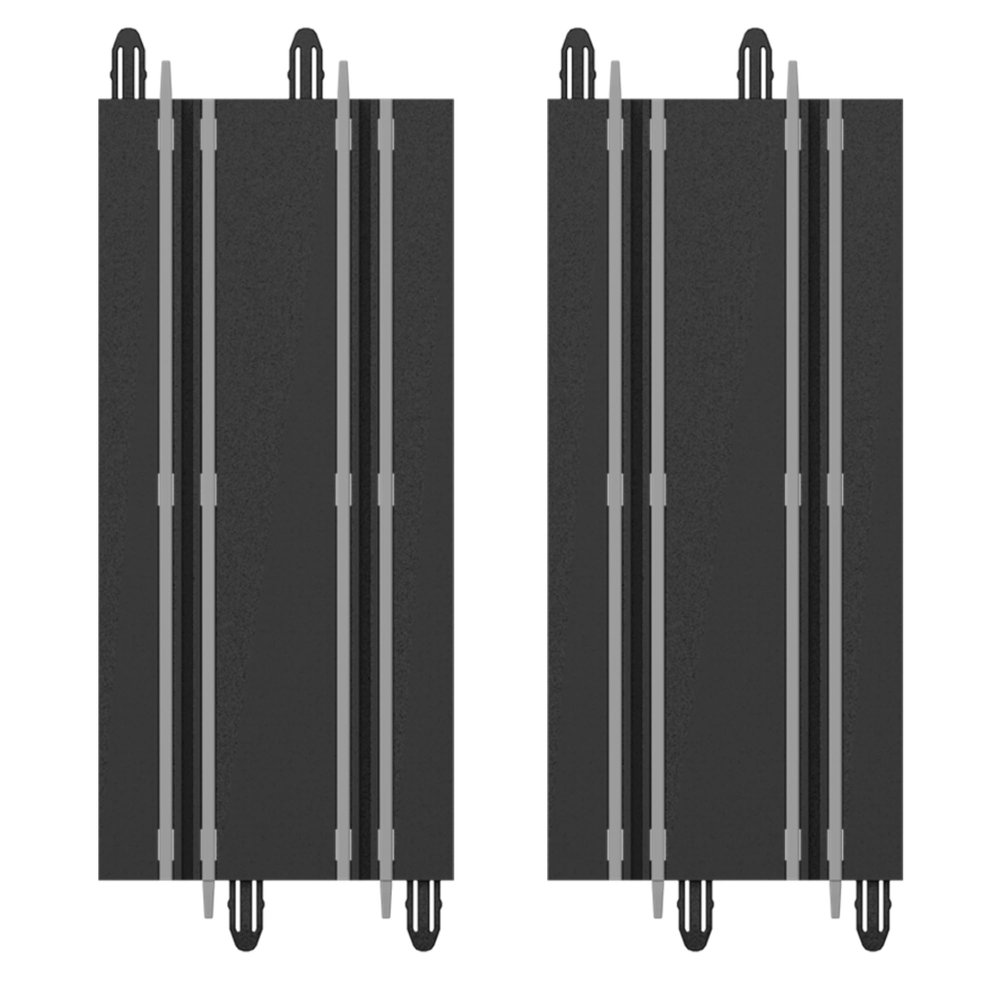 GWOUD Slot Car Track Extension Pack 2 Straight Tracks Compatible with 1:64 HO Scale Electric Racing Sets, Add-on for Mappable Layout Expansion