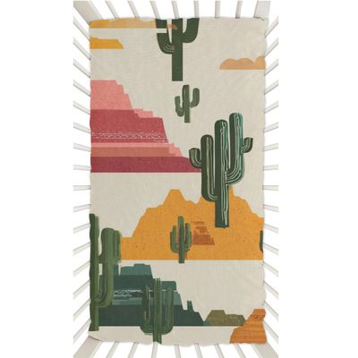 Xosoxruk Baby Crib Sheet Graffiti Cactus Fitted Sheet for Boys Girls Microfiber Cradle Sheets Breathable Crib Cover Fit for Standard Mattress 52 x 28 in