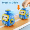 iPlay, iLearn Press to Go Robot Car Toys for Toddlers 1-3, Baby Push Go Friction Race Cars for 12 18 24 Month, 4pcs Infant Play Bot Vehicle Set, 1st Birthday Gifts for 1 2 3 Year Old Boys Girls Child view 2