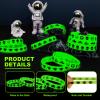 Seematn 50 Pcs Glow in the Dark Alien Party Rubber Bracelet, Small Rave Trinkets, Green Silicone Wristbands Bracelets Bulk Spaceparty Favors for Baby Shower Birthday (Alien, Green) view 3