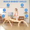 VENSEEN Baby Pikler Triangle Set with Cushion, 9-in-1 Foldable Wooden Climbing Toys for Toddlers, Indoor Montessori Jungle Gym Set for Kids Birthday Gift view 4