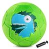 ZOOJOY Soft Balls for Toddlers 1-3, Silent Indoor Soccer Ball Size 3, Plush Inflatable House Ball for Kids 3-5, Kickball Toys First Birthday Gifts for Baby Boys Girls, Green Dinosaur, Pump Include view 1