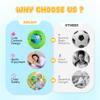 ZOOJOY Soft Balls for Toddlers 1-3, Silent Indoor Soccer Ball Size 3, Plush Inflatable House Ball for Kids 3-5, Kickball Toys First Birthday Gifts for Baby Boys Girls, Green Dinosaur, Pump Include view 3