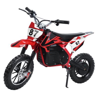 BENBOR Kids Electric Motocross Bike - 500W 36V Electric Dirt Bike with 10 Inch Wheels, 25KM/H High Speed Chain, Mini Off Road Motorcycle for Kids (Ages 13, Under 5FT) Red Black