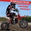 BENBOR Kids Electric Motocross Bike - 500W 36V Electric Dirt Bike with 10 Inch Wheels, 25KM/H High Speed Chain, Mini Off Road Motorcycle for Kids (Ages 13, Under 5FT) Red Black view 2