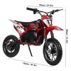 BENBOR Kids Electric Motocross Bike - 500W 36V Electric Dirt Bike with 10 Inch Wheels, 25KM/H High Speed Chain, Mini Off Road Motorcycle for Kids (Ages 13, Under 5FT) Red Black view 4