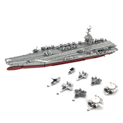 XMBRICDIYY WW2 Navy Aircraft Carrier Building Blocks Set, 1:300 MOC-192566 CVN-78 Gerald R-FOD Military Themed Assembly Kits with Aircraft Kits, MOC Collectible Display Set for Adults, 7013 PCS
