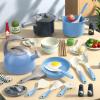 32Pcs Kids Kitchen Playset for 3+ Year Olds - Pretend Cooking Toys with Pots, Pans & Play Food - Learning Gift for Boys Girls Toddlers Ages 3-8 (Blue) view 4