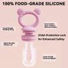 4 Pack Stylish Anti-Drop Fruit Pacifier Feeder, Breastmilk Popsicle Molds for Teething with Lids, Teether Pacifier, The Perfect Food Feeder, Silicone Feeder Teethers, Baby Teether, Baby Fruit Feeder view 2