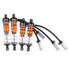 1/10 RC Car Shocks Front & Rear Shock Absorber Damper Assembled Set (4Pcs) 105x93mm Aluminum Adjustable Threaded Shock Absorber for 1/10 RC Crawler Axial SCX10 90046 AXI231017 TRX-4 D90 (Orange) view 1