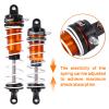 1/10 RC Car Shocks Front & Rear Shock Absorber Damper Assembled Set (4Pcs) 105x93mm Aluminum Adjustable Threaded Shock Absorber for 1/10 RC Crawler Axial SCX10 90046 AXI231017 TRX-4 D90 (Orange) view 2