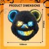 ArtioHipo Halloween Glowing Black Bear Mask, Bloody Bear Mask Cosplay, Scary Halloween Costumes Party Decorations Gift (Yellow and Blue) view 2