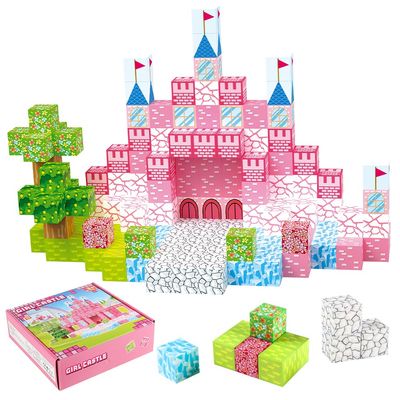 128PCS Magnetic Blocks Building Toys - 1" Magnet Cubes, Build Princess Castle, Magnetic Tiles Building Blocks, STEM Innovation Toys, Ideal Gifts for Christmas Birthday for Kids Age 3 4 5 6 7 8 9 10