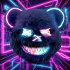 ArtioHipo Halloween Glowing Black Bear Mask, Bloody Bear Mask Cosplay, Scary Halloween Costumes Party Decorations Gift (Pink and Blue) view 1