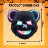 ArtioHipo Halloween Glowing Black Bear Mask, Bloody Bear Mask Cosplay, Scary Halloween Costumes Party Decorations Gift (Pink and Blue) view 2