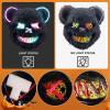 ArtioHipo Halloween Glowing Black Bear Mask, Bloody Bear Mask Cosplay, Scary Halloween Costumes Party Decorations Gift (Pink and Blue) view 3