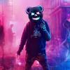 ArtioHipo Halloween Glowing Black Bear Mask, Bloody Bear Mask Cosplay, Scary Halloween Costumes Party Decorations Gift (Pink and Blue) view 4