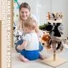AceOrbit Puppet Stand for 18 Puppets 30 Inches Education Wooden Tree 3 Layer Display Doll Holder Storage Rack for Classroom view 3
