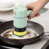 2024 Best Dish Gun for Effortless Dish Washing, Kitchen & Bathroom Cleaning Kit, Includes 3 Brush Heads, Ideal for Baby Bottles and Sink Cleaning - Green view 3